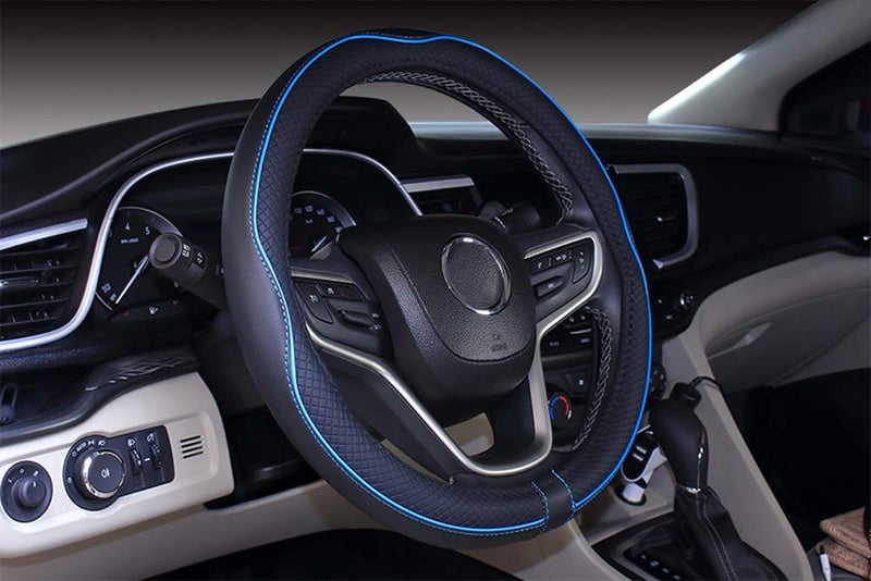 Mayco Bell 2019 New Microfiber Leather Car Extra Large Steering Wheel Cover for Big Trucks (17.5-18'', Light Blue) - Image 2